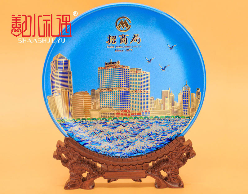 招商局项目竣工纪念盘摆件